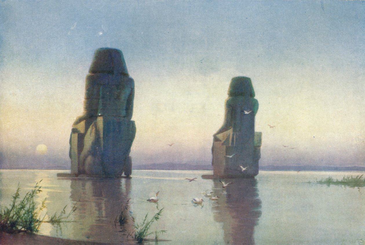 Thebeens kolosser - Månuppgång, c1880, 1904 av Robert George Talbot Kelly