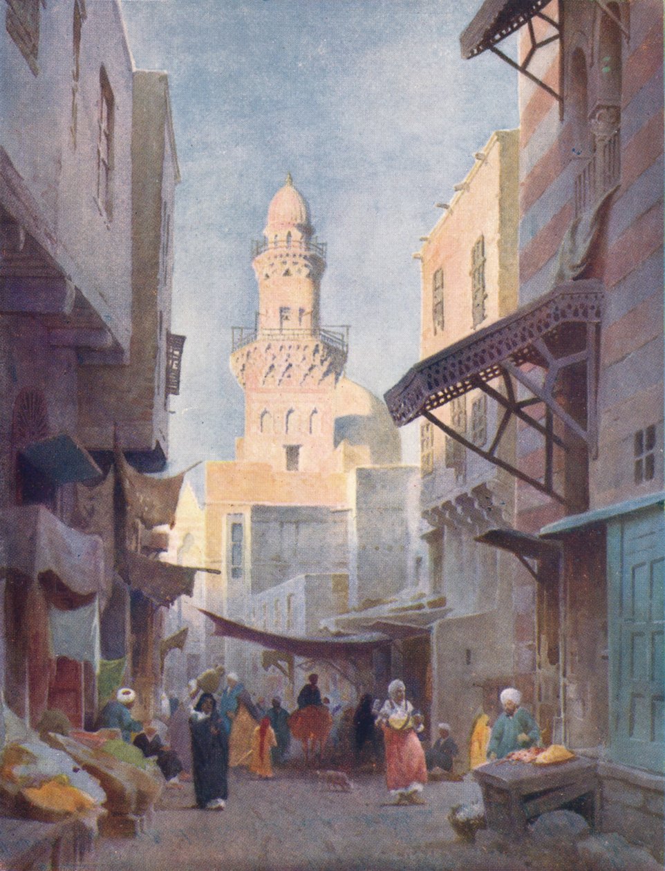 Gamalieh och moskén av Sultan Babaas, Kairo, c1880, 1904 av Robert George Talbot Kelly