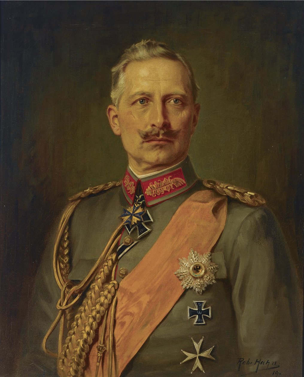 Porträtt av tyska kejsaren Wilhelm II 1859-1941, kung av Preussen, 1911 av Robert Hahn
