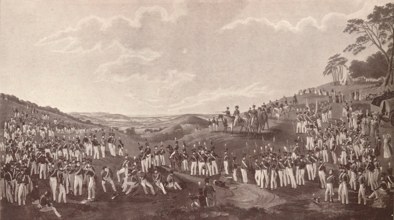 Hon. Artillerikompani samlat för bollträning vid Childs Hill, c1820-1870, 1909 av Robert Havell