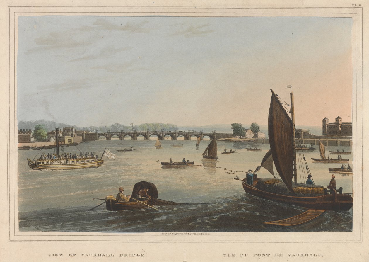 Utsikt över Vauxhall Bridge av Robert Havell