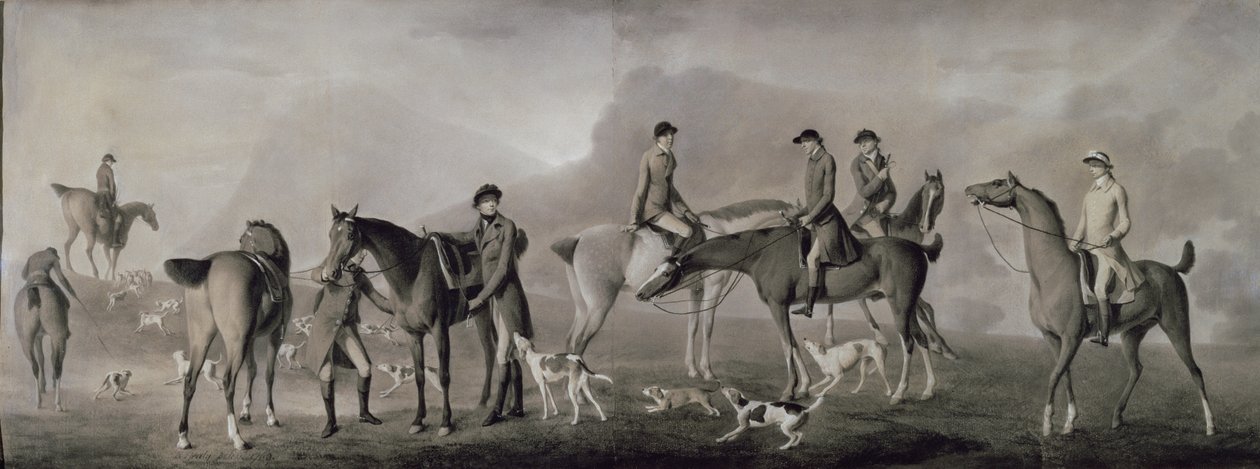 Tom Conolly från Castletown Hunting with his Friends, 1769 (pastell, krita och gouache på papper) av Robert Healy