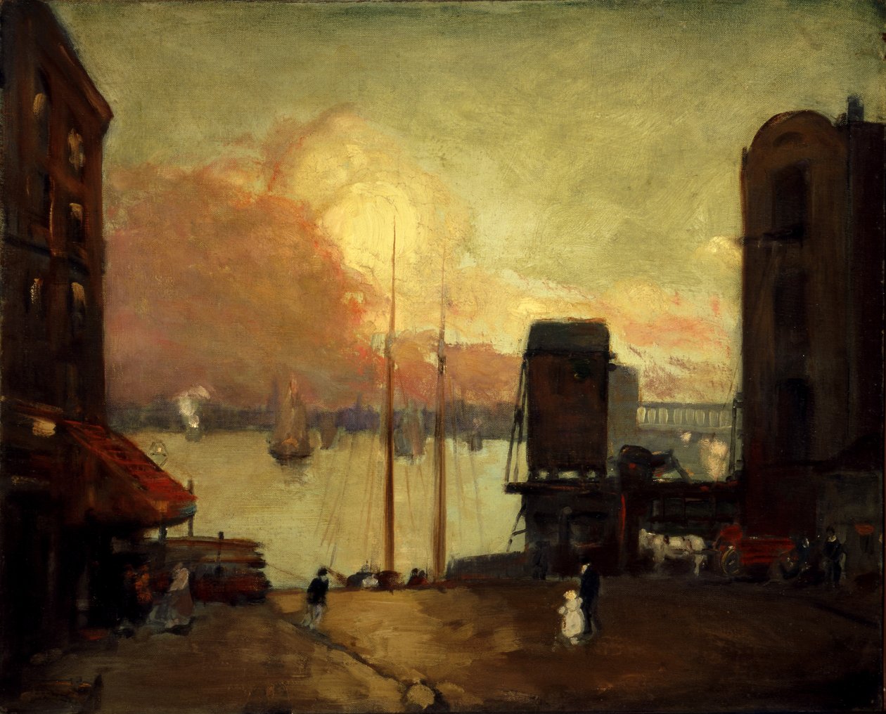 Cumulusmoln, East River, 1901-1902. av Robert Henri