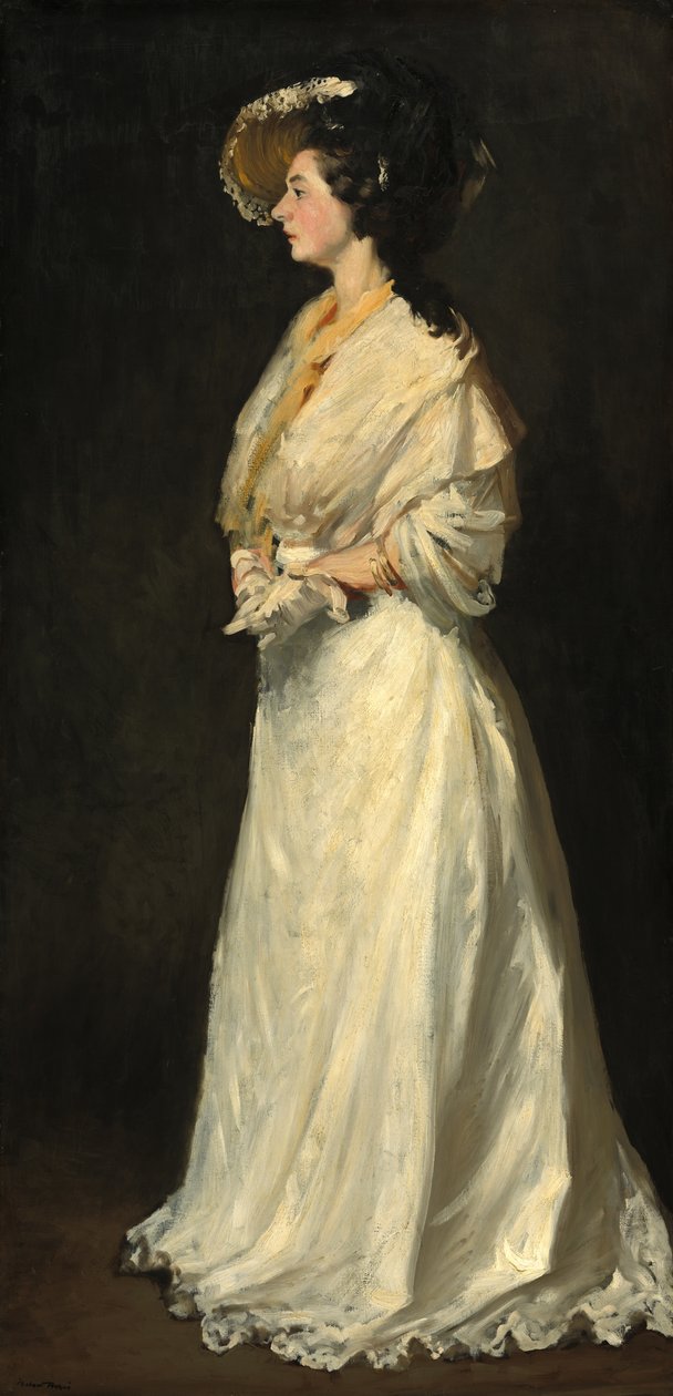 Ung kvinna i vitt av Robert Henri