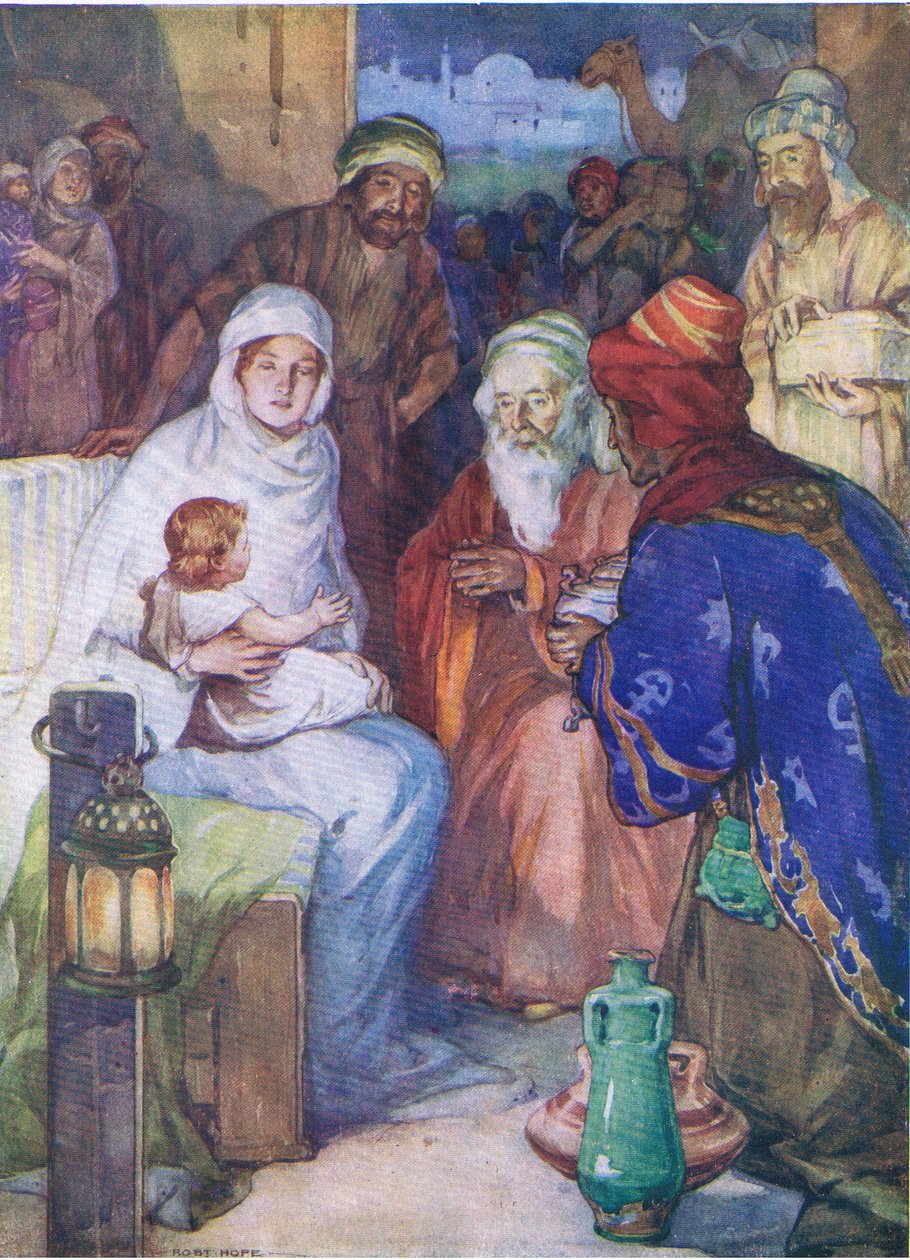 The wisemen of the East, från The Bible Picture Book utgiven av Thomas Nelson, c.1950 av Robert Hope