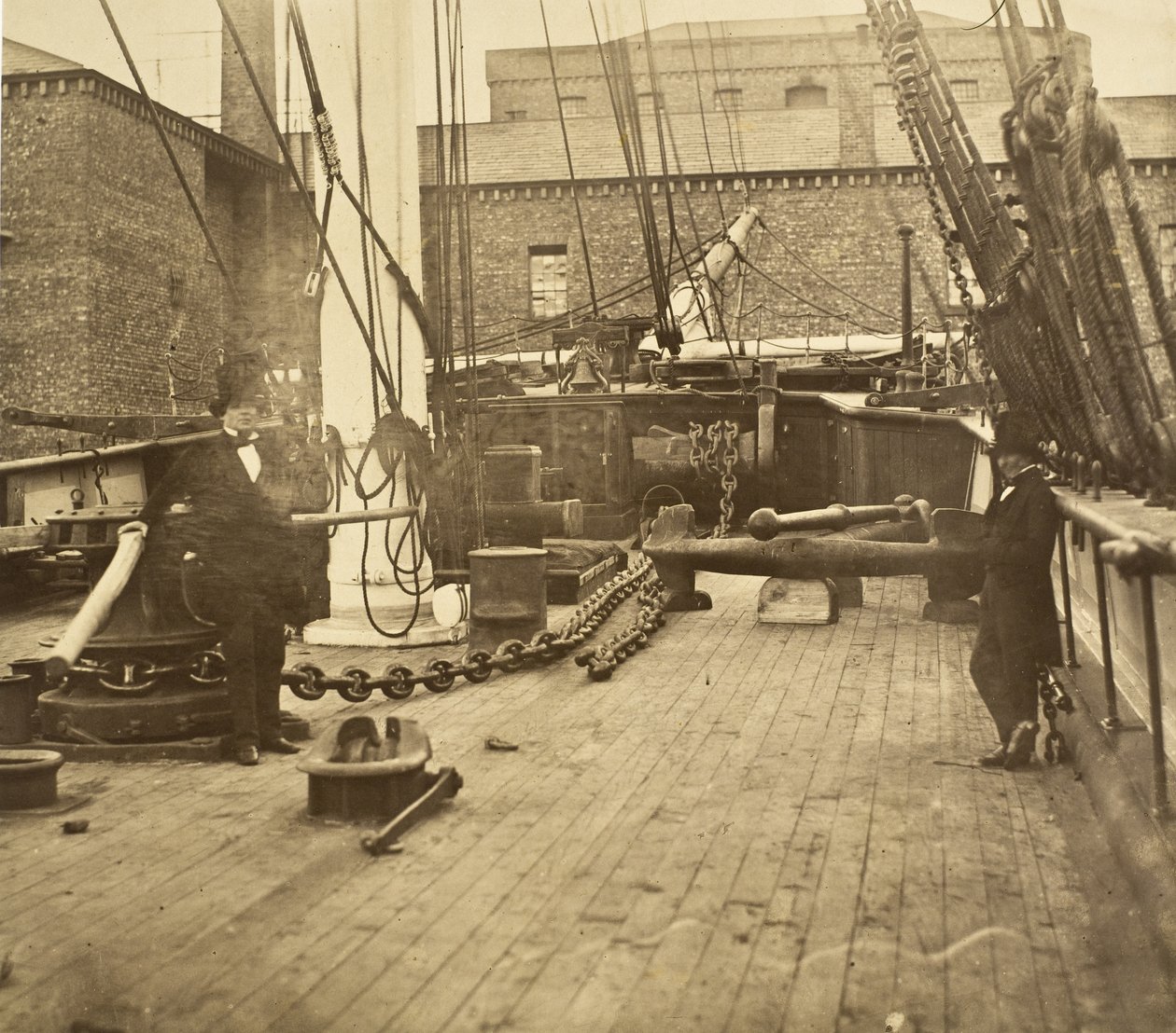 Brunel ombord på Aphrodita, Liverpool av Robert Howlett