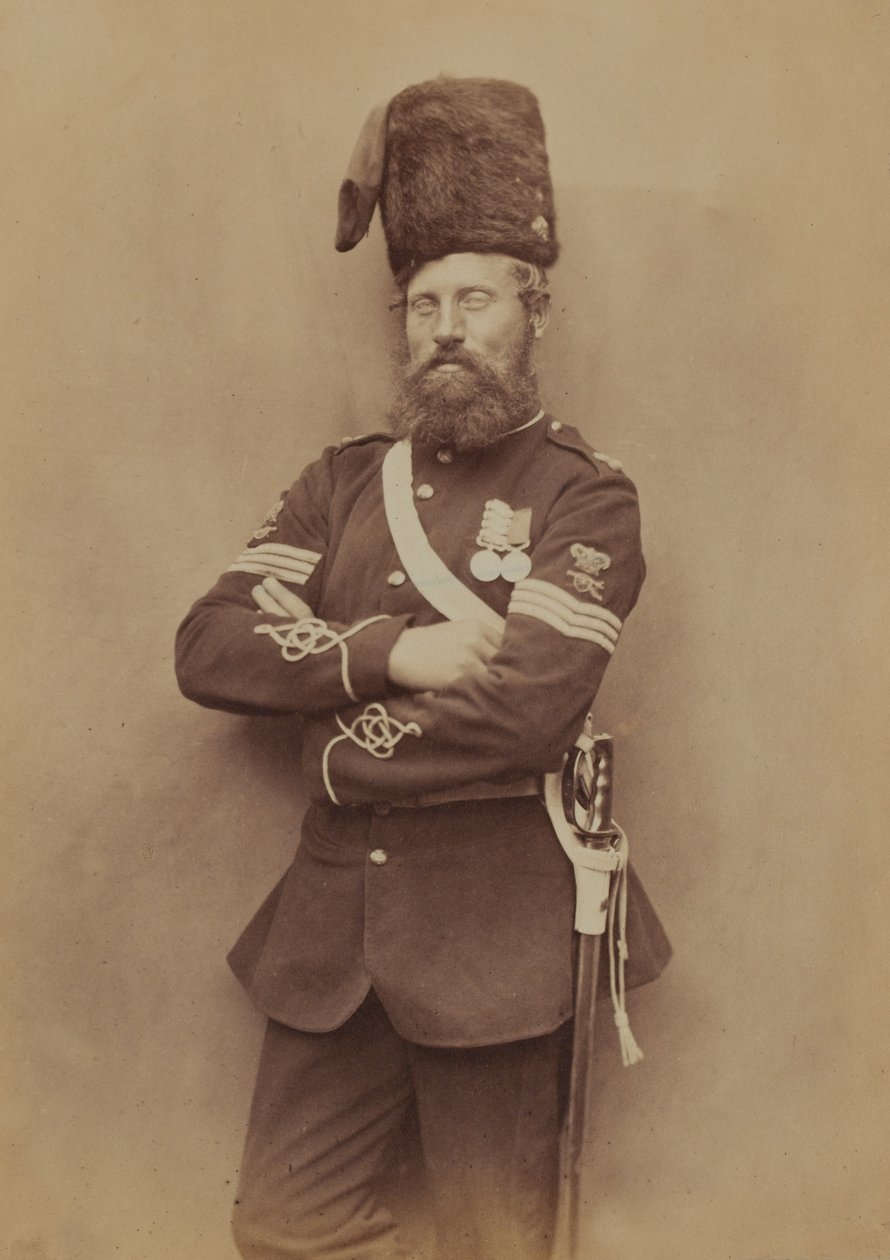 Sergeant Glasgow, Royal Artillery, 1856 (sepiafoto) av Robert Howlett