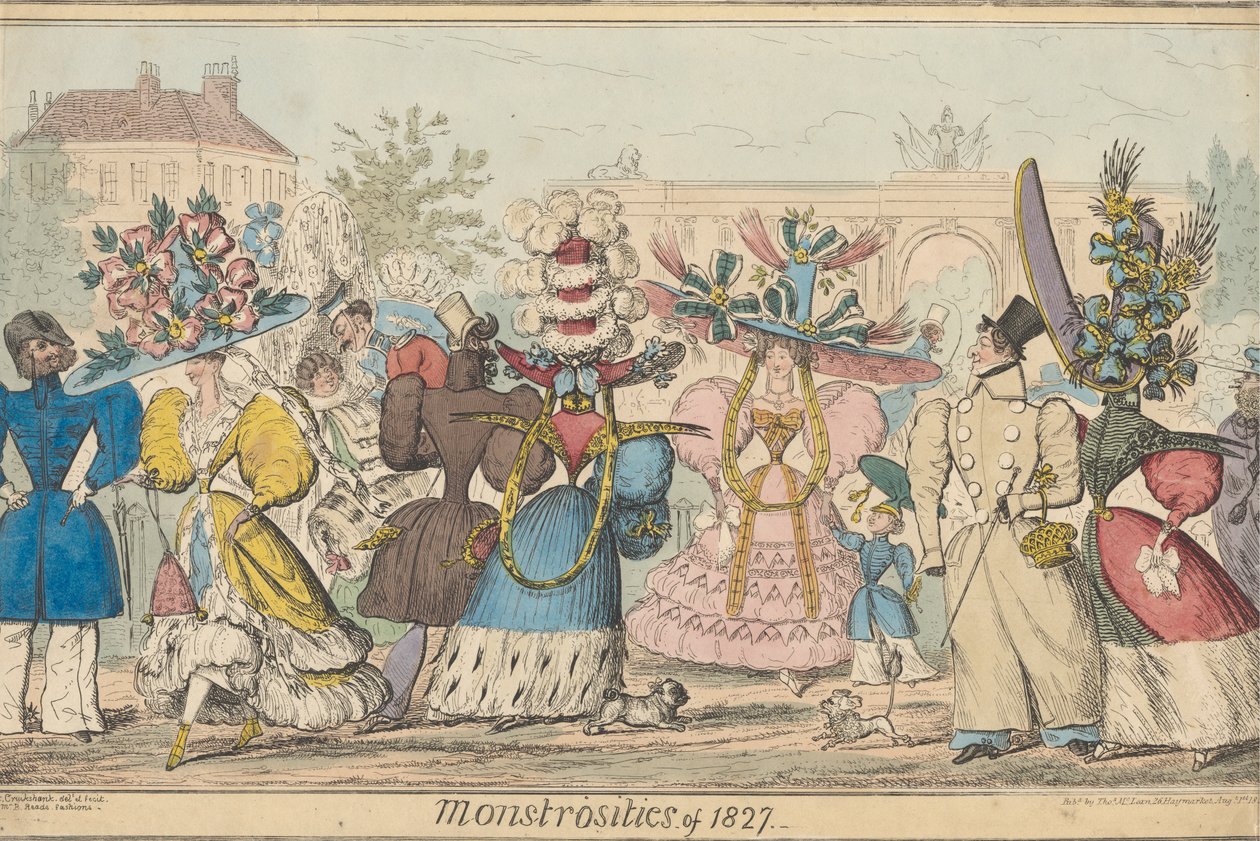 Monstrositeter 1827 av Robert Isaac Cruikshank