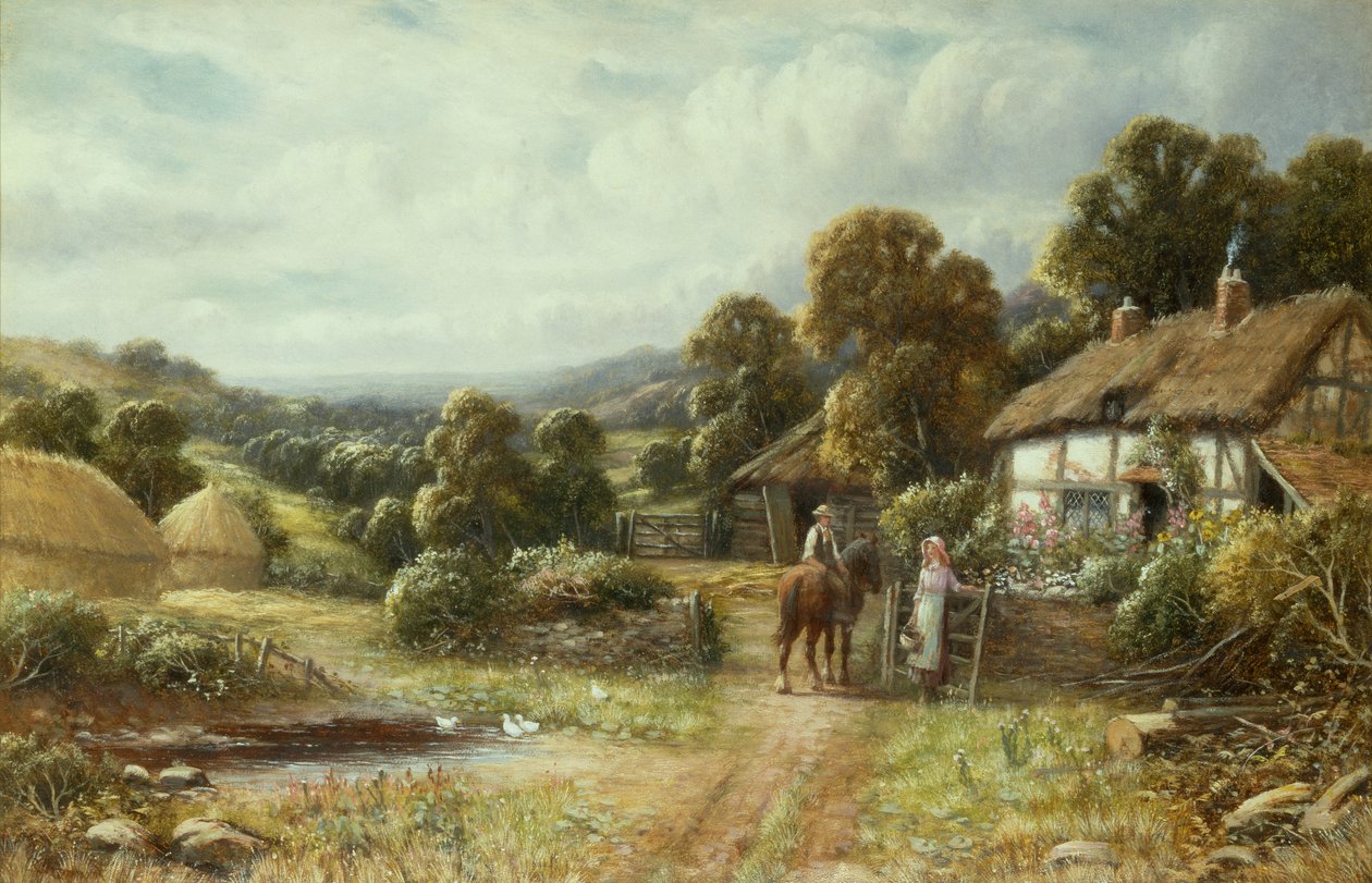 A Surrey Cottage (olja på duk) av Robert John Hammond