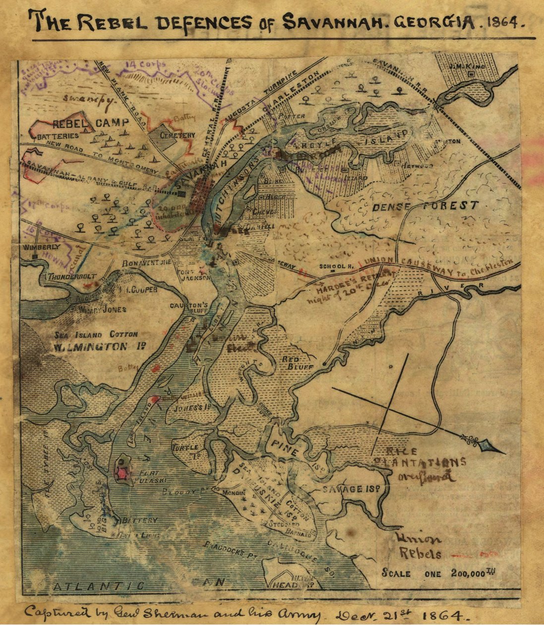 Attack mot Ft. Pulaski Savannah, Georgia, april 1862. LOC gvhs01.vhs00277 av Robert Knox Sneden