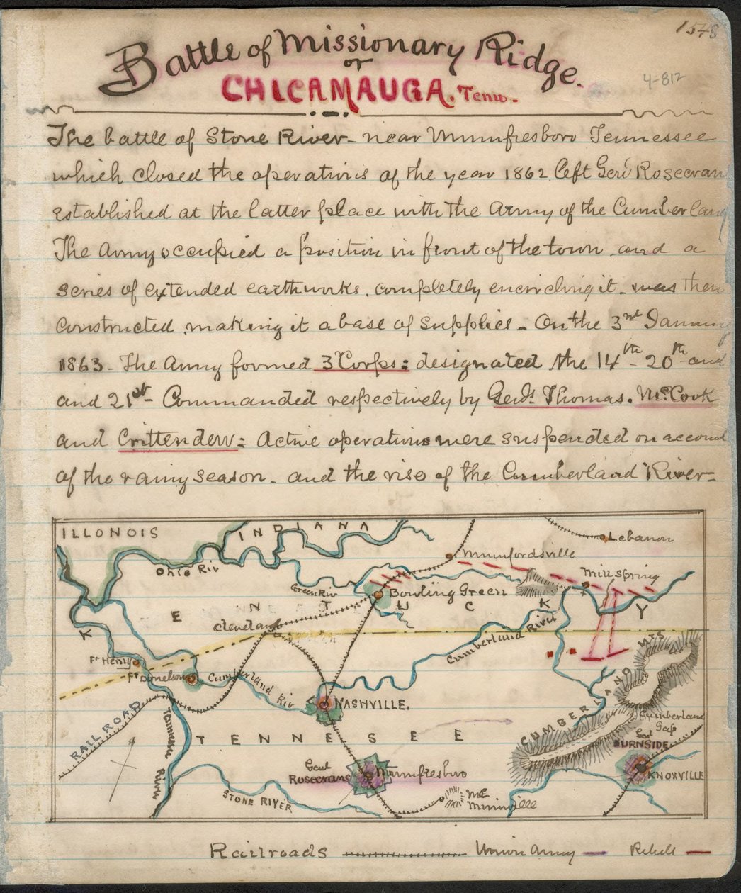 Slaget vid Missionary Ridge eller Chickamauga, Tenn. LOC gvhs01.vhs00156 av Robert Knox Sneden