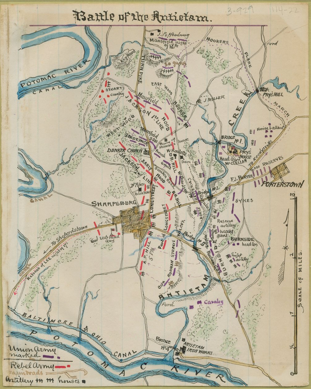 Slaget vid Antietam. LOC gvhs01.vhs00044 av Robert Knox Sneden
