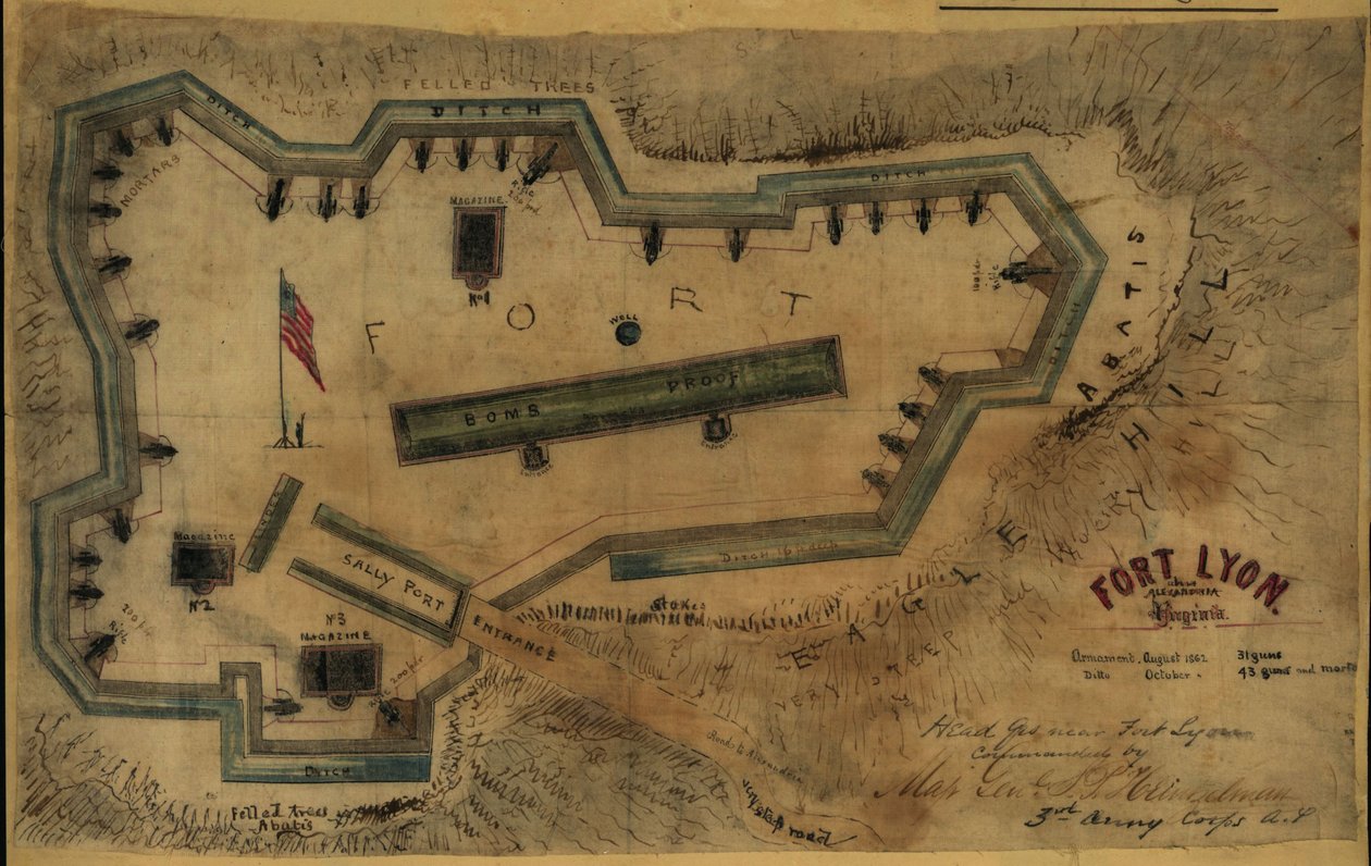 Fort Lyon, nära Alexandria, Virginia LOC gvhs01.vhs00285 av Robert Knox Sneden