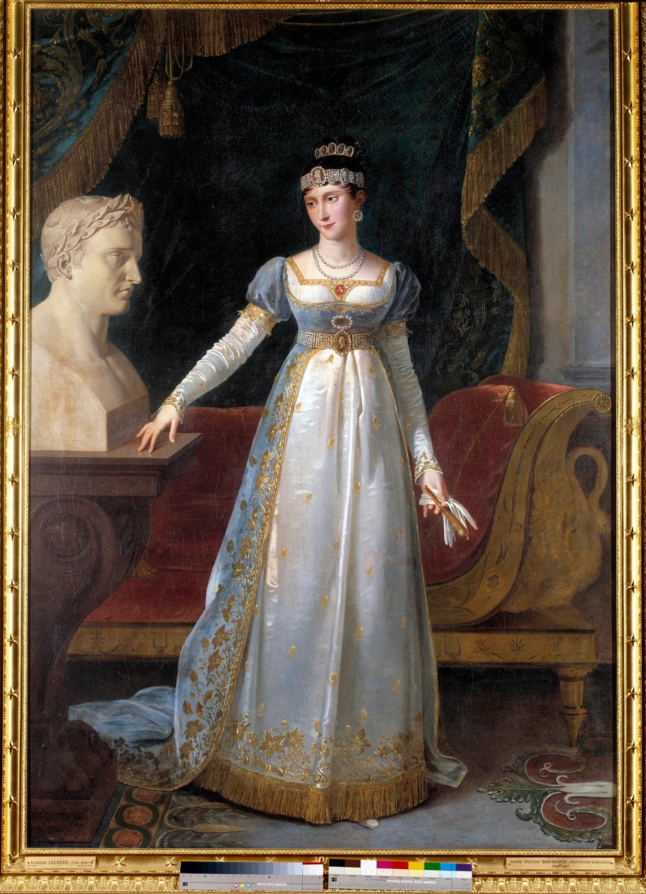 Porträtt en pied av Marie-Paulette dit Pauline Bonaparte, prinsessan Borghese (1780-1825), hertiginna av Guastalla Målning av Robert Lefebvre (1755-1830) av Robert Lefebvre