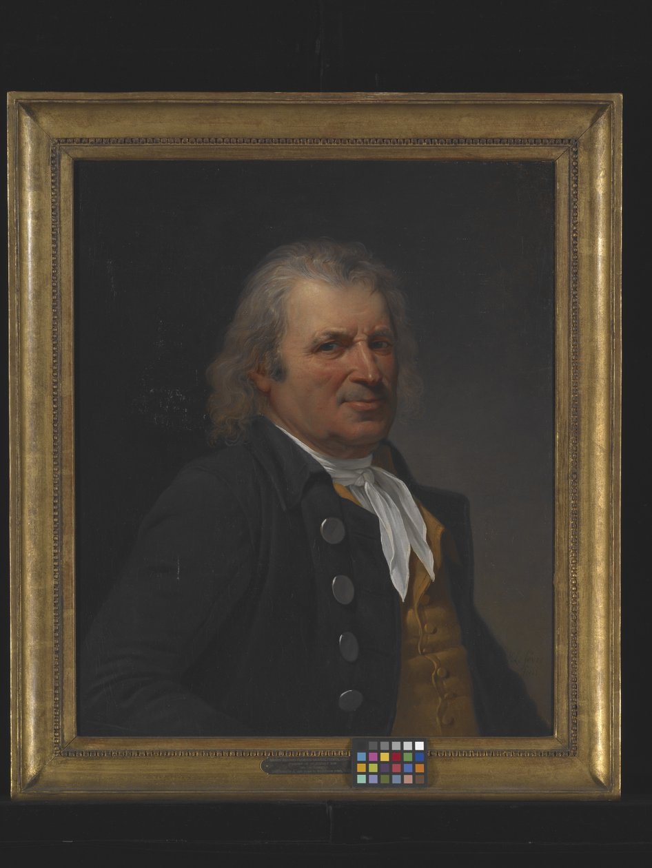 Porträtt av en äldre man (olja på duk) av Robert Lefevre