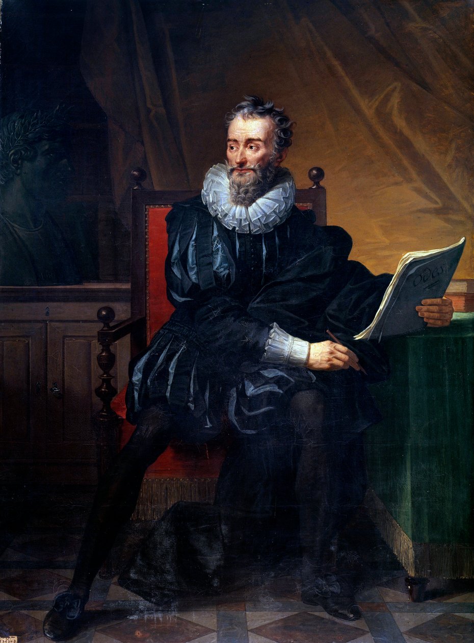 Porträtt vid foten av den franske poeten Francois de Malherbe (1555-1628) Målning av Robert Lefevre (1755-1830) 1800-talet sön. 1,5x2,09 m Paris, bibliotheque sainte Genevieve av Robert Lefevre