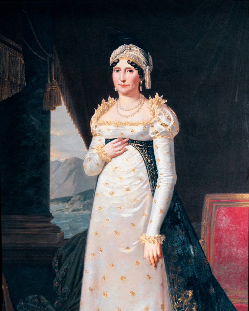 Porträtt av Laetitia Bonaparte (Letizia Maria Ramolino) (1750-1836), mor till Napoleon Bonaparte Detail. Målning av Robert Lefevre (1755-1830) Museo Napoleonico, Rom av Robert Lefevre