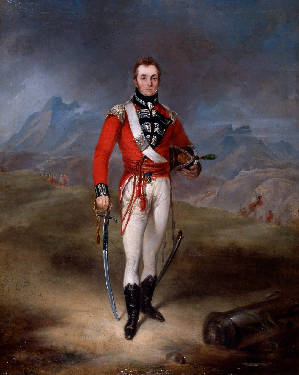 Porträtt av major Lambert Brabazon Urmston, iklädd uniformen från 45:e regementet av Robert Lucas West