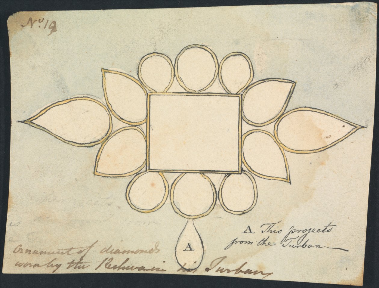 Diamantprydnad som bärs av Peshwa i sin turban av Robert Mabon