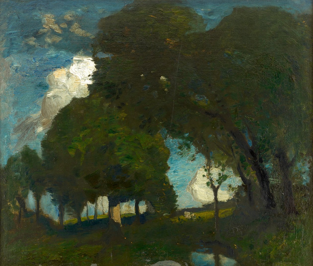Woodland av Moonlight (olja på duk) av Robert Macaulay Stevenson