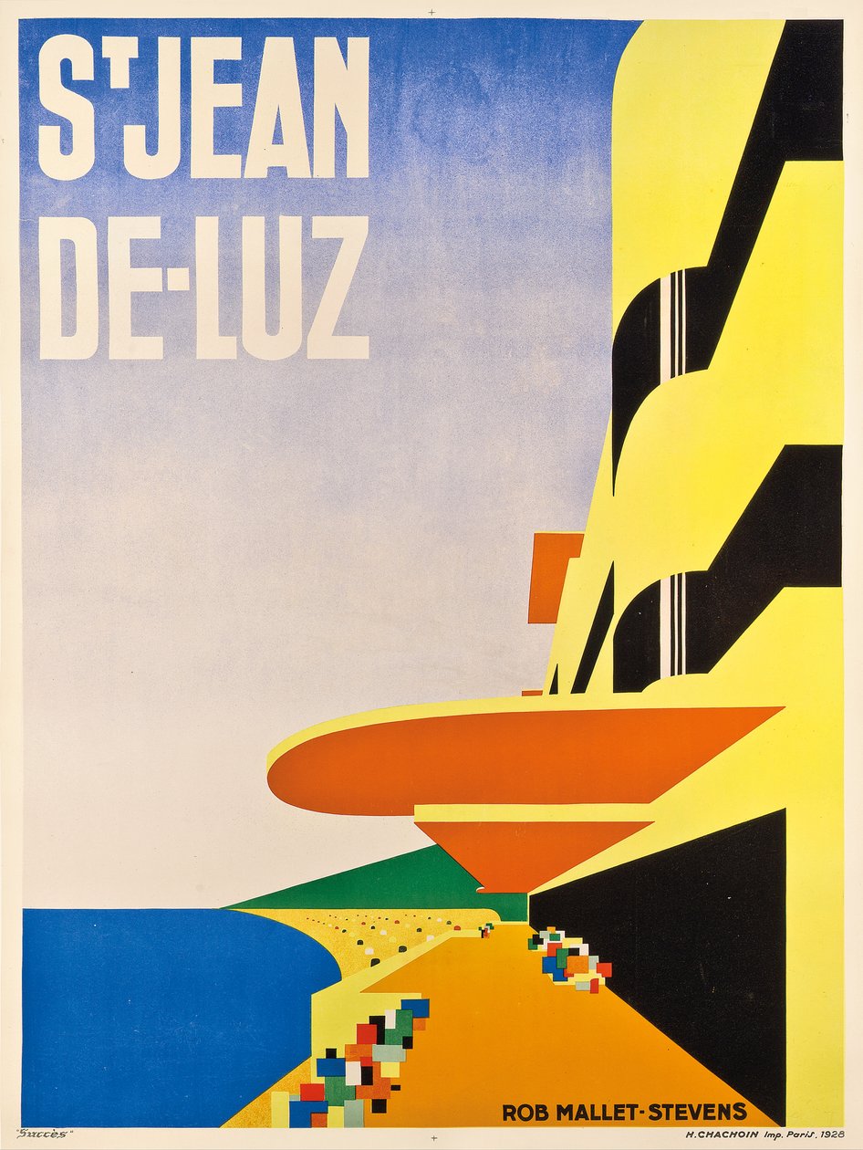 Affischreklam för Saint-Jean-de-Luz, 1928 av Robert Mallet Stevens