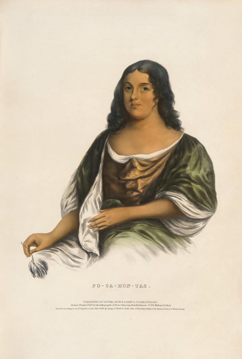 Pocahontas (ca 1595-1617) av Robert Matthew Sully