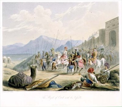 The Rajah of Cutch, Desal II (1819-60) med hans vasaller, från volym I av 