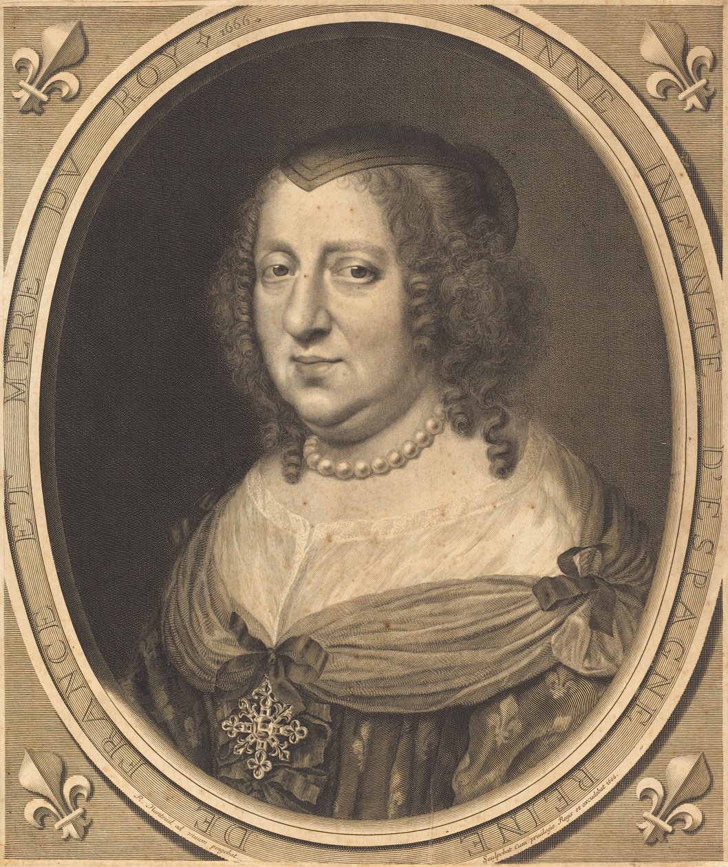 Anne av Österrike, drottning av Frankrike och Navarra av Robert Nanteuil