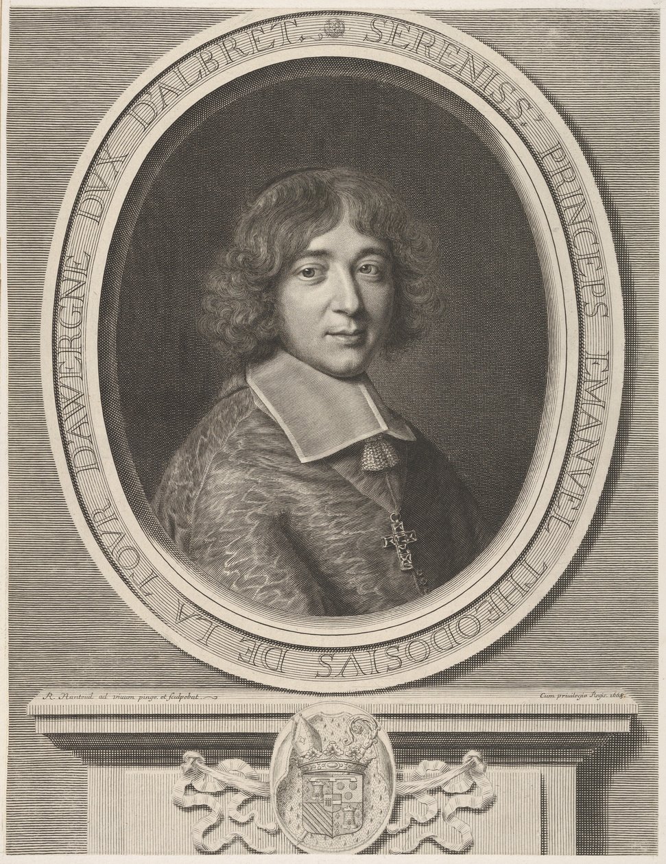 Emmanuel-Théodose de La Tour dAuvergne, Kardinal av Bouillon, 1668. av Robert Nanteuil