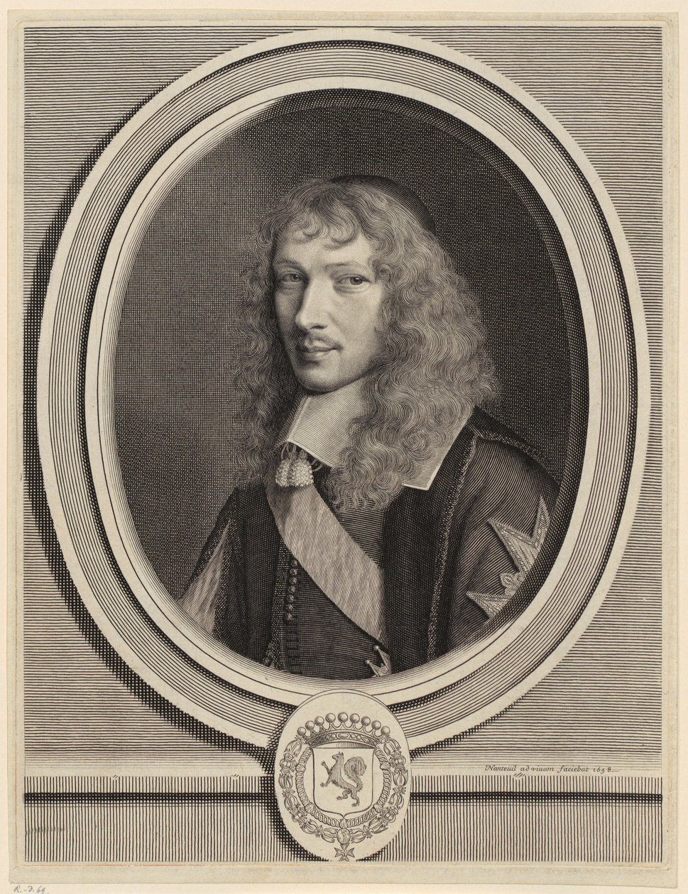 Porträtt av Basile Fouquet, prästman av Robert Nanteuil