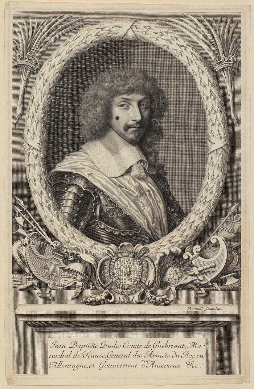 Porträtt av Jean Baptiste Budes de Guébriant, fransk marskalk av Robert Nanteuil