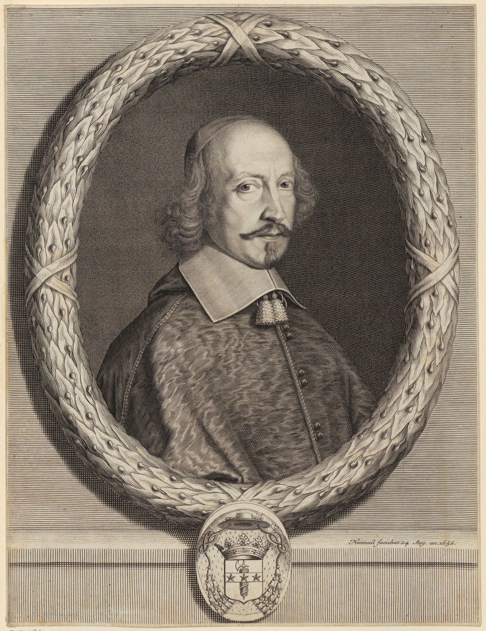 Porträtt av kardinal Jules Mazarin av Robert Nanteuil