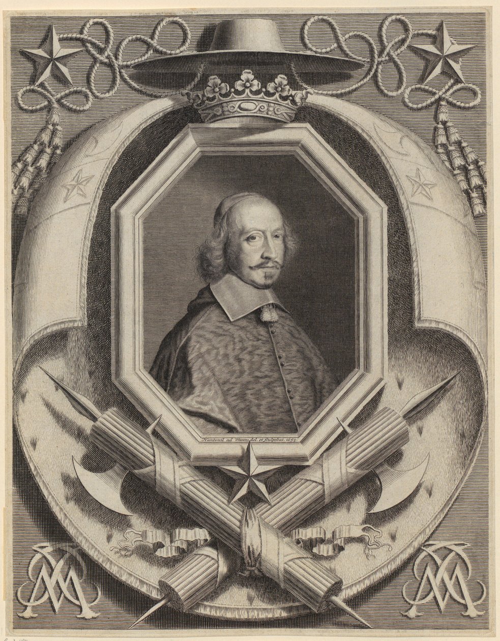 Porträtt av kardinal Jules Mazarin av Robert Nanteuil