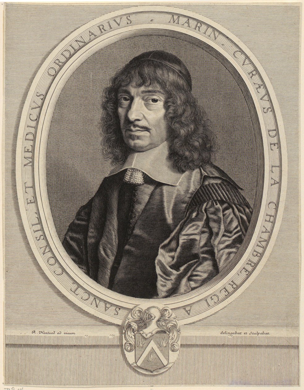 Porträtt av Marin Cureau de La Chambre av Robert Nanteuil