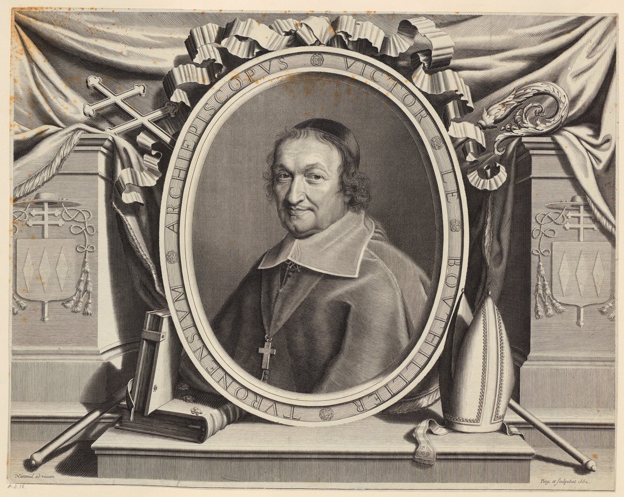 Porträtt av Victor Bouthillier av Robert Nanteuil