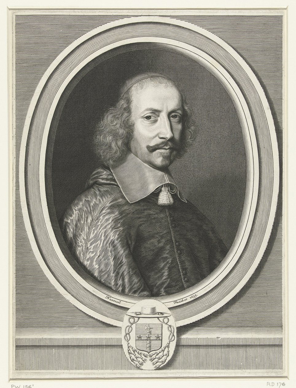 Porträtt av kardinal Mazarin, 1655 av Robert Nanteuil