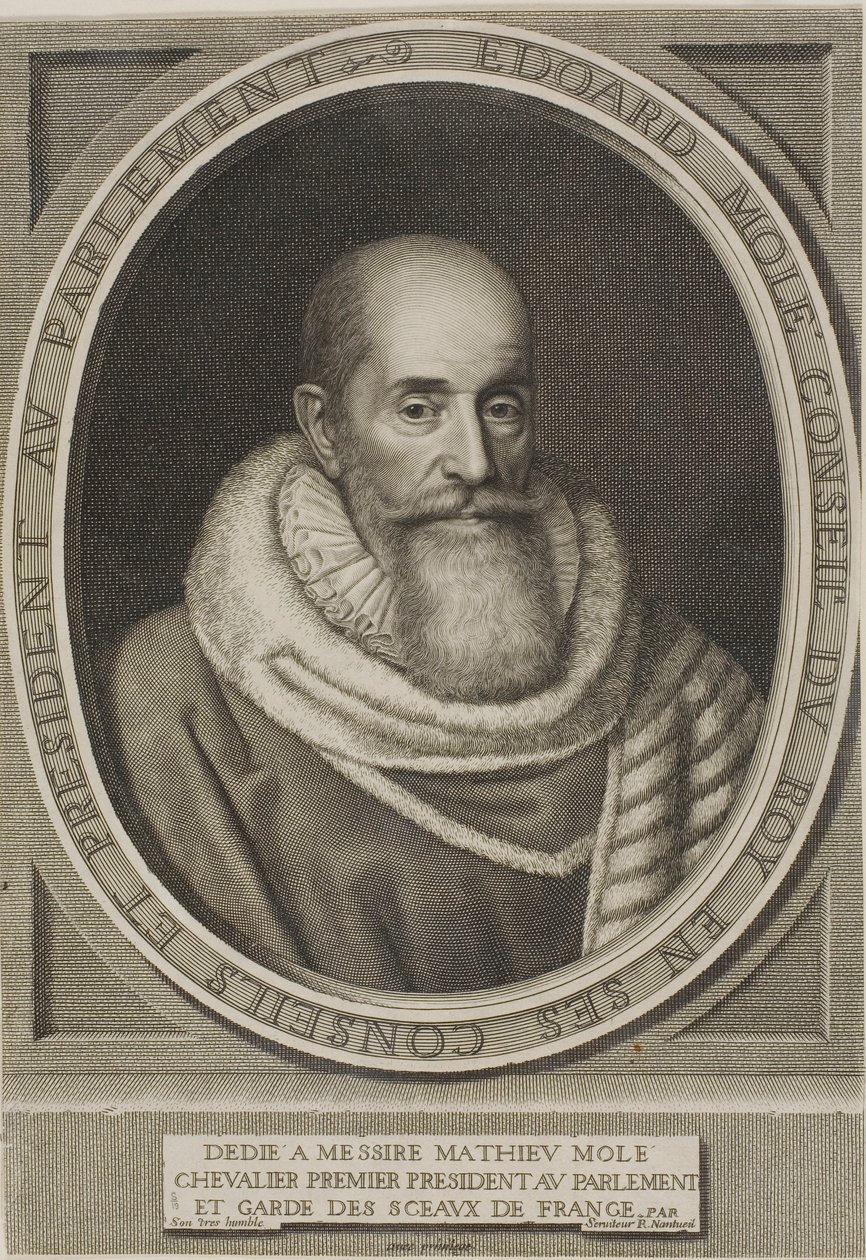 Porträtt av Edouard Molé av Robert Nanteuil