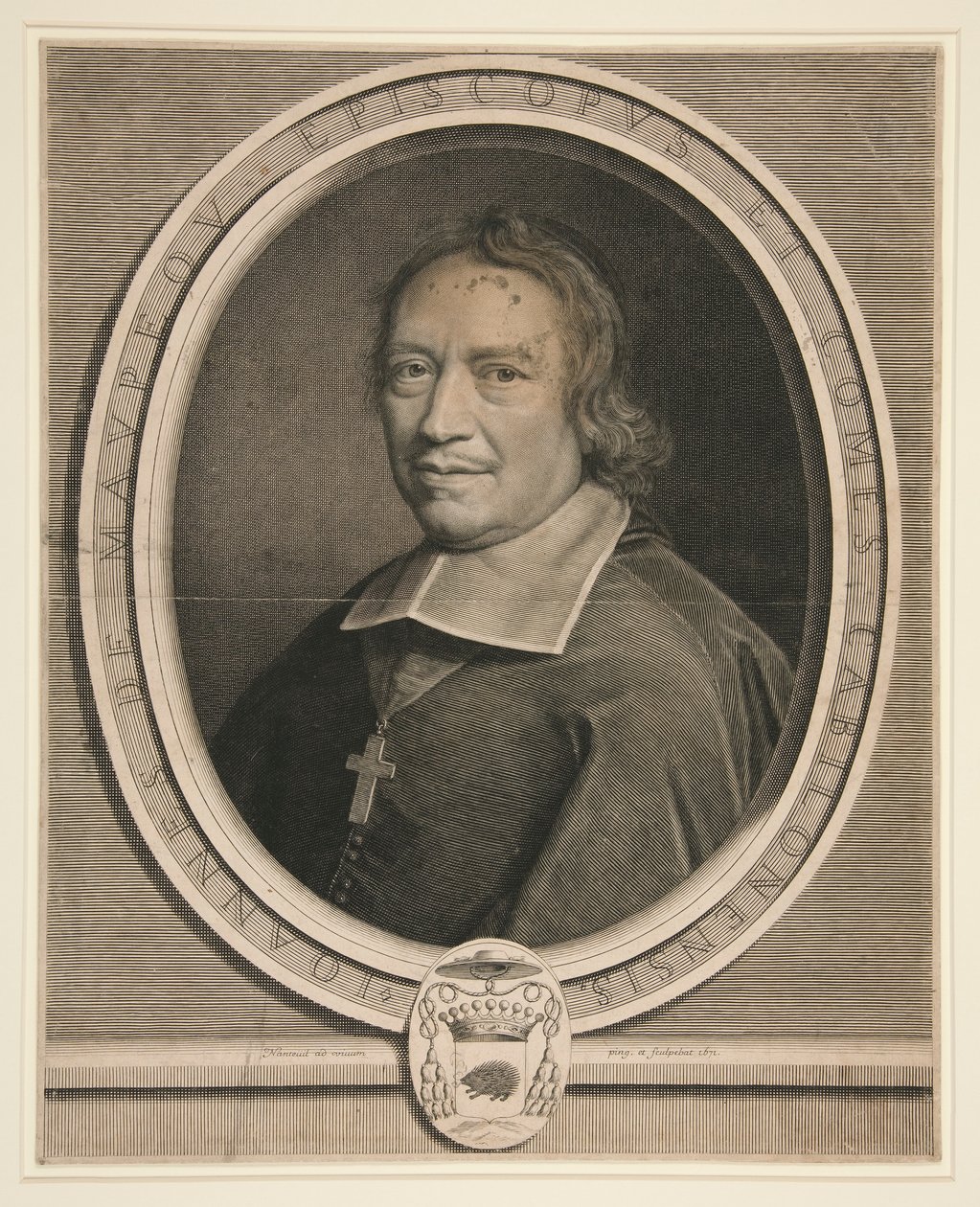 Porträtt av Jean de Maupeou, biskop och greve av Chalons-sur-Saone av Robert Nanteuil