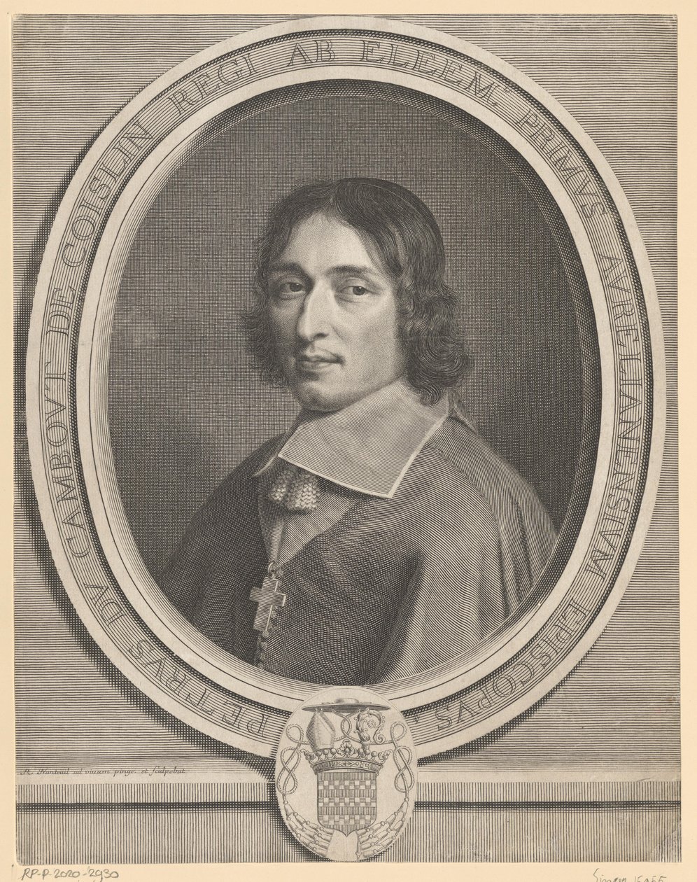 Porträtt av Pierre de Cambout de Coislin av Robert Nanteuil