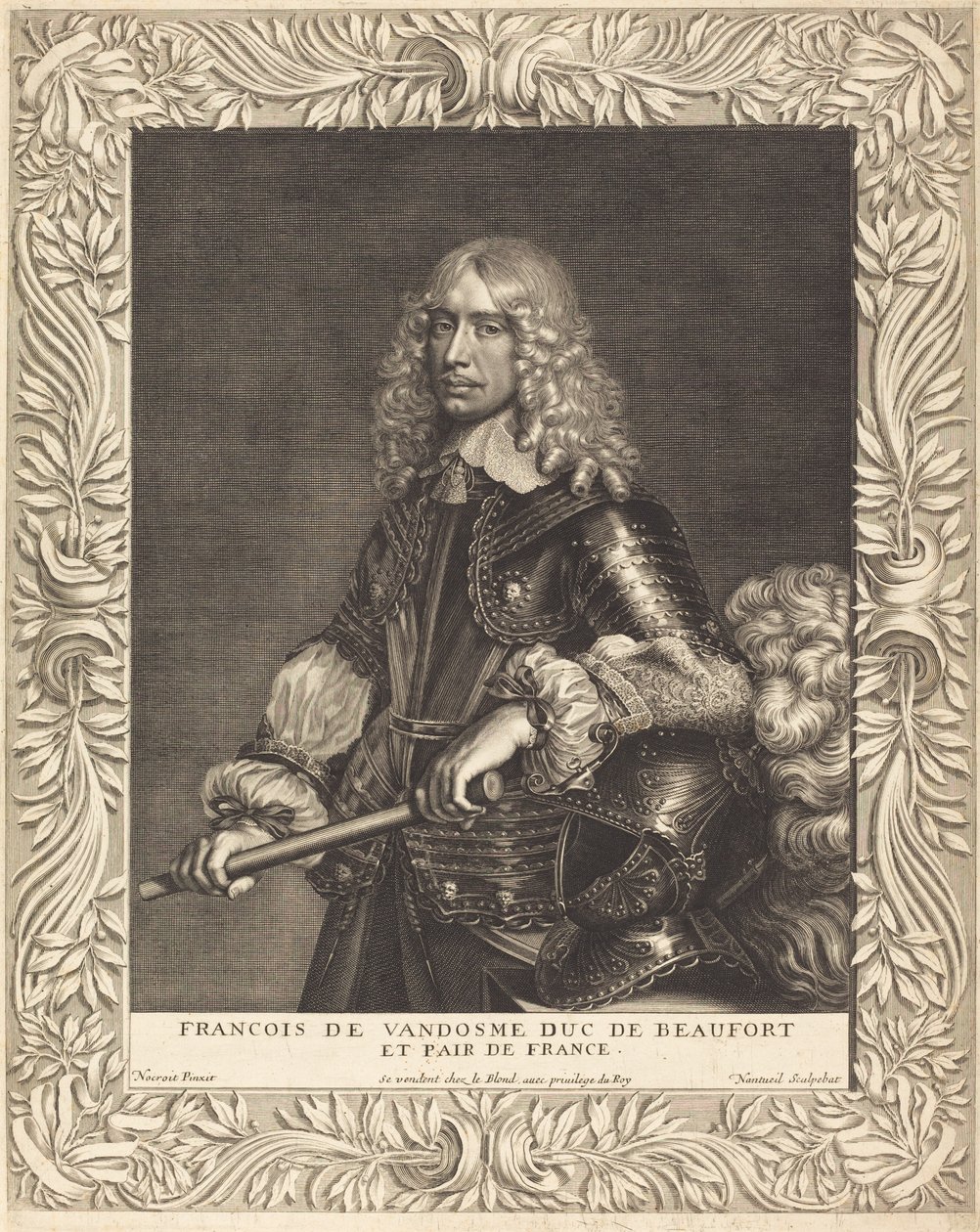 Francois, hertig av Beaufort av Robert Nanteuil after Jean Nocret
