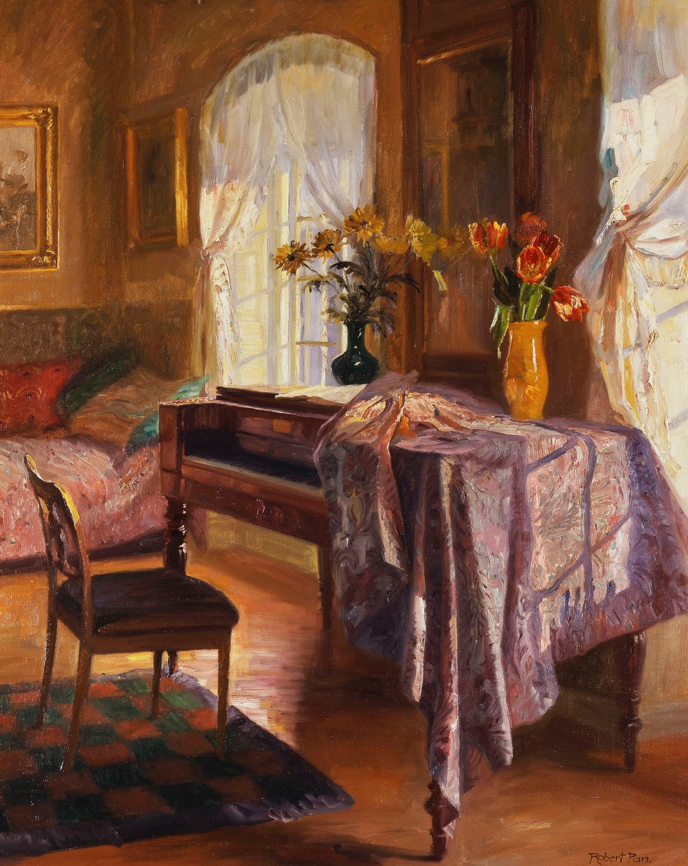 En interiör med ett piano av Robert Panitzsch