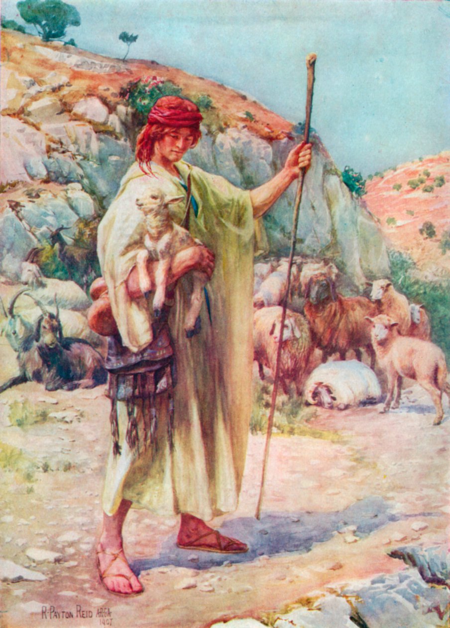 Fåraherden David (färglitografi) av Robert Payton Reid