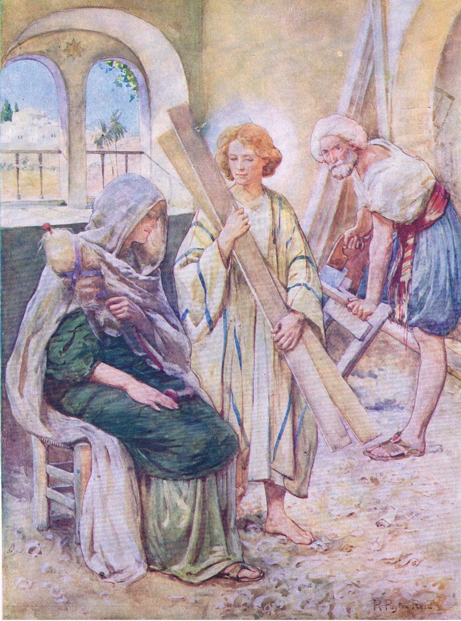 The boyhood of Jesus, från The Bible Picture Book utgiven av Thomas Nelson, c.1950 av Robert Payton Reid