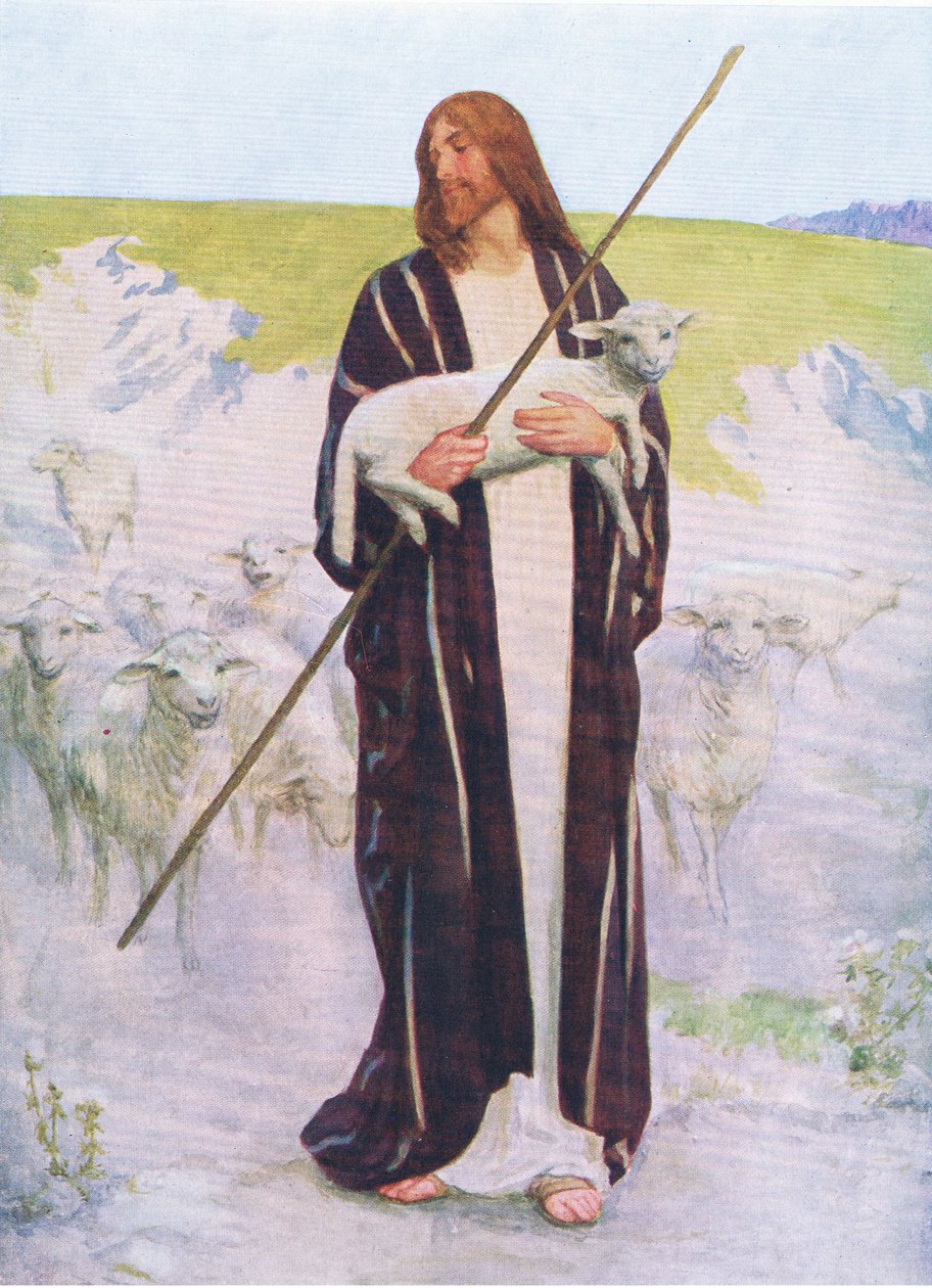 Den gode herden, från The Bible Picture Book utgiven av Thomas Nelson, c.1950 av Robert Payton Reid