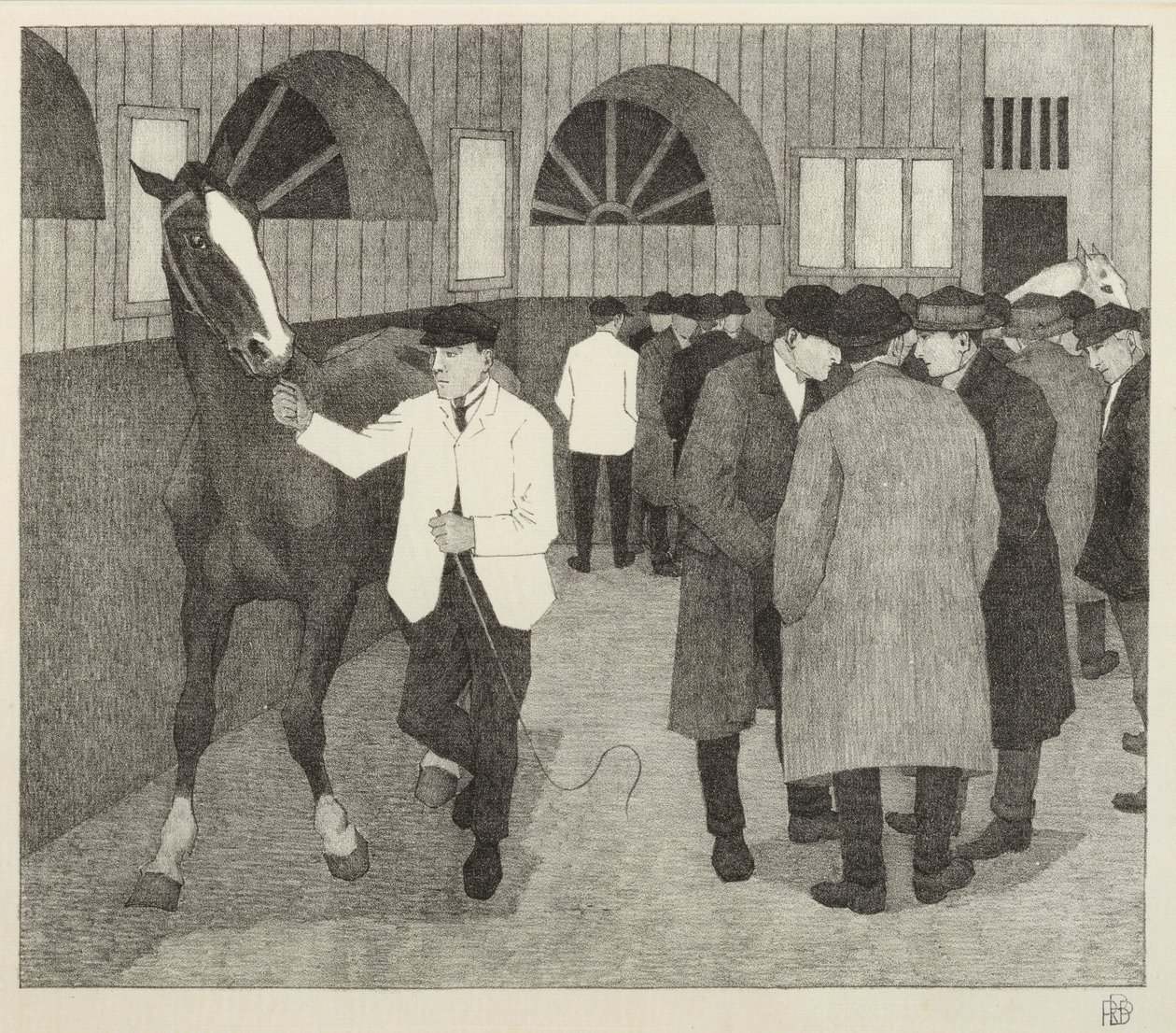 Hästhandlare på Barbican, 1921 av Robert Polhill Bevan
