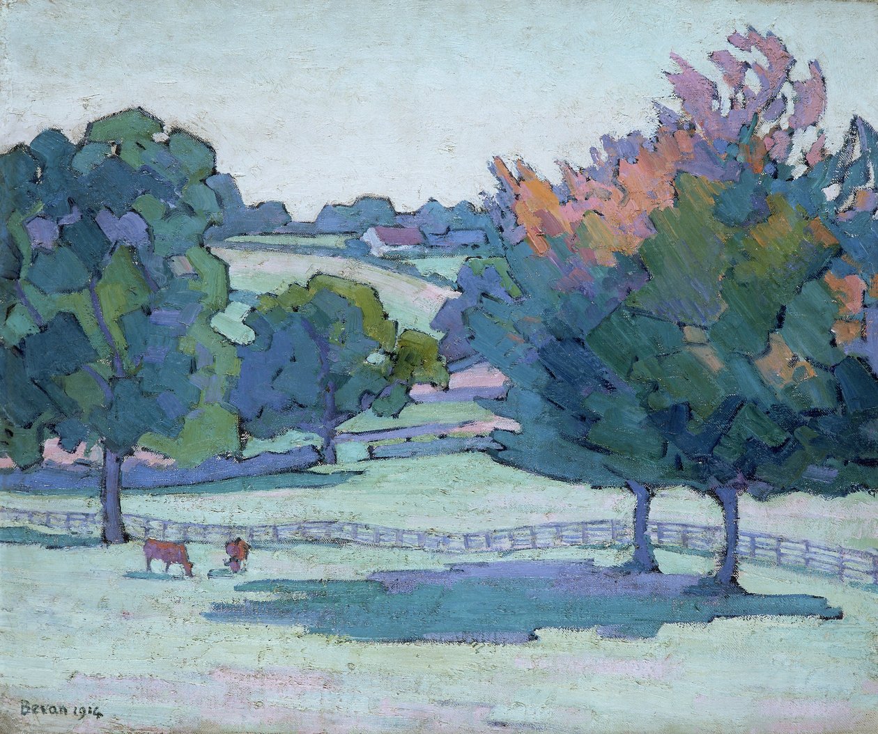 "Lönnar i Cuckfield, Sussex", 1914 av Robert Polhill Bevan