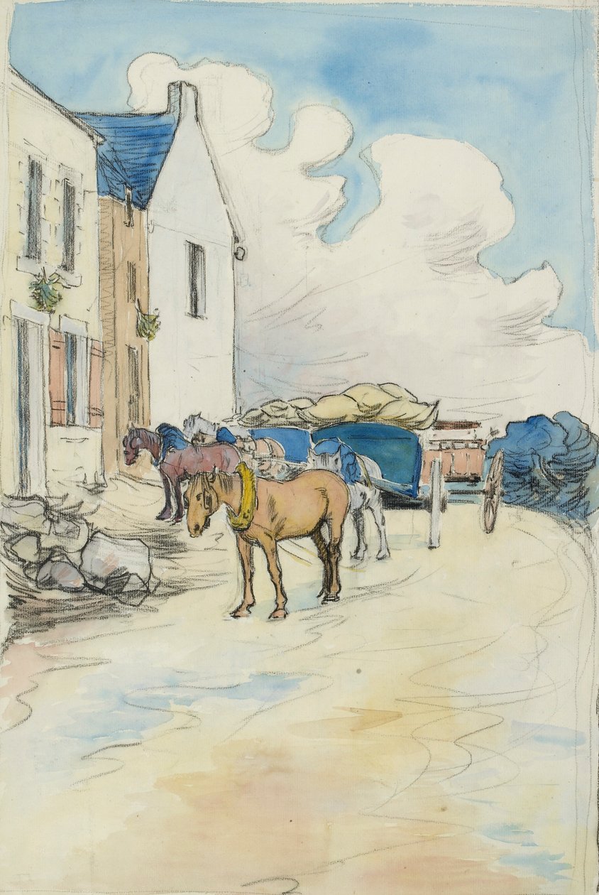 Utanför vinaffären, sent 1800-tal av Robert Polhill Bevan