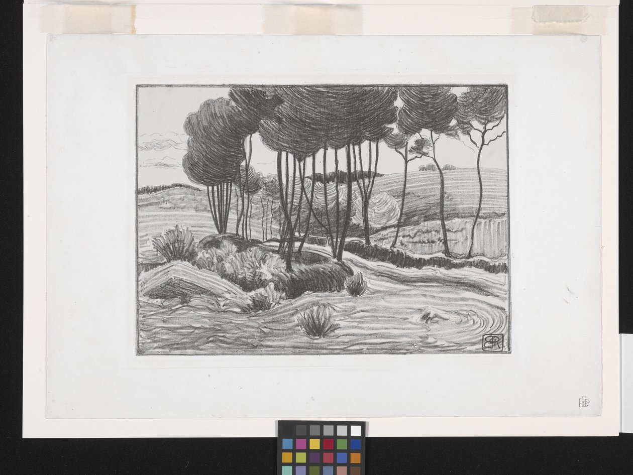 Poplarna (litografi) av Robert Polhill Bevan