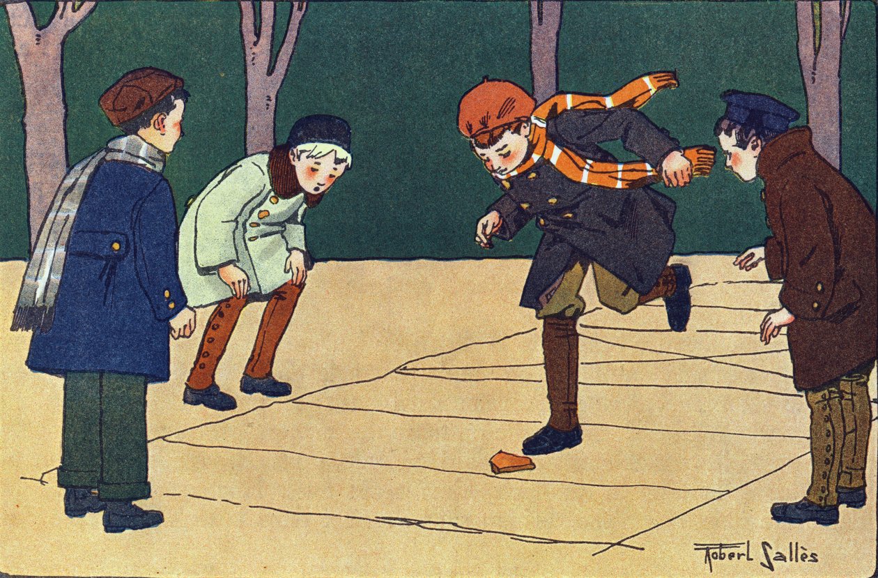 Marellen. Gravering i "" Vad spelar vi? ”” av E. Weber med akvarellteckningar av Robert Salles (1871-1929). Librairie Garnier Freres, Paris av Robert Salles