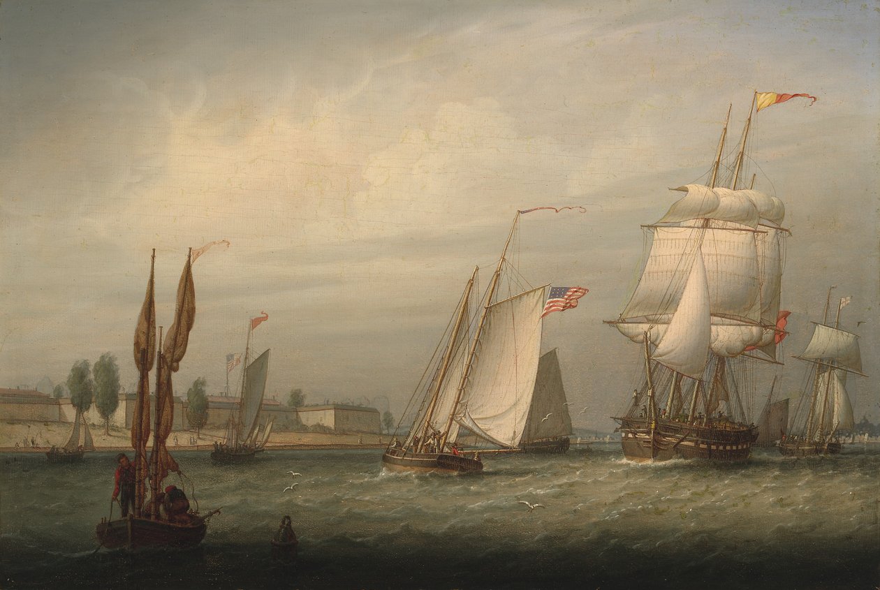 Boston hamn av Robert Salmon